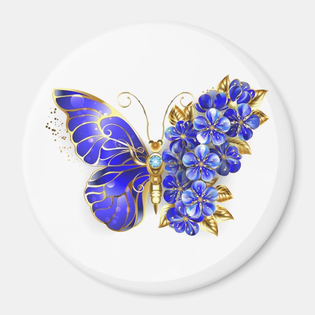 Blume Sapphire Butterfly Magnet (Vorne)