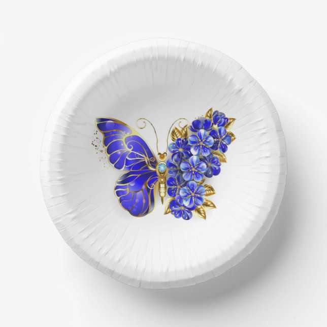 Blume Sapphire Butterfly Pappteller (Vorderseite)