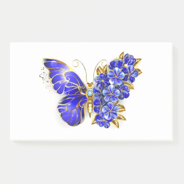Blume Sapphire Butterfly Post-it Klebezettel (Vorderseite)
