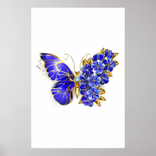 Blume Sapphire Butterfly Poster (Vorne)