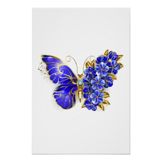 Blume Sapphire Butterfly Poster (Vorderseite)