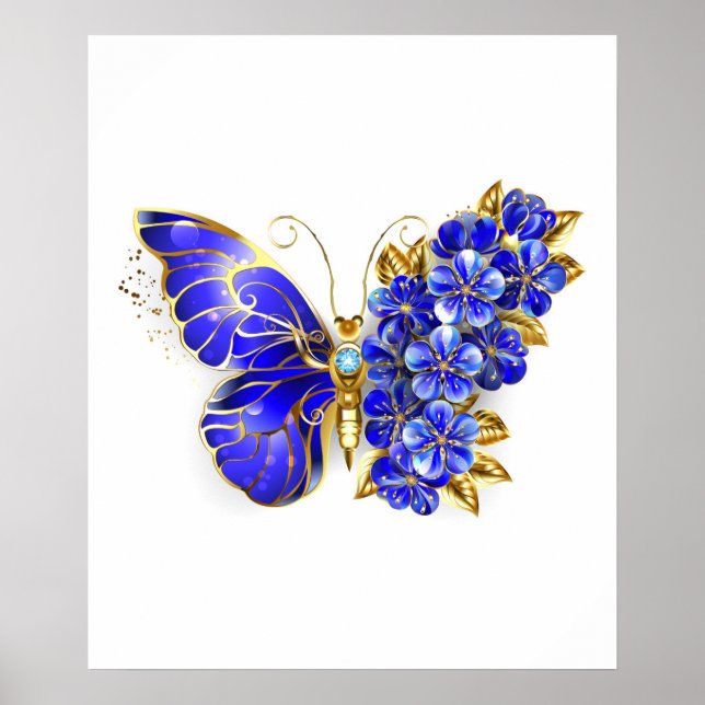 Blume Sapphire Butterfly Poster (Vorne)