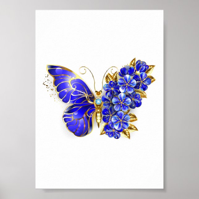Blume Sapphire Butterfly Poster (Vorne)