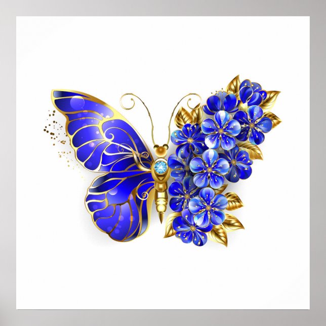 Blume Sapphire Butterfly Poster (Vorne)