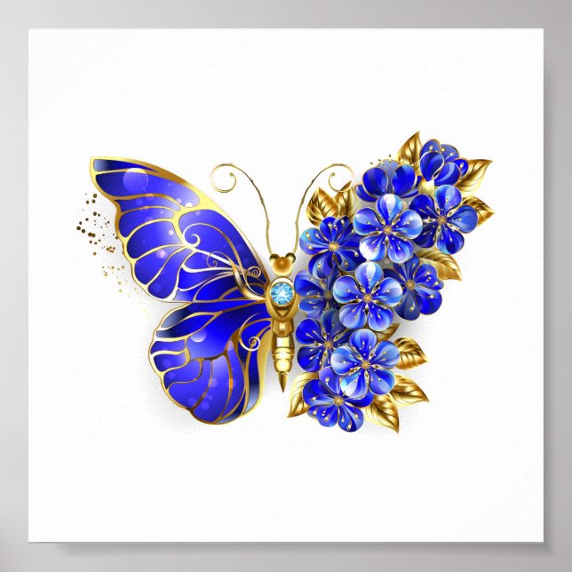 Blume Sapphire Butterfly Poster (Vorne)