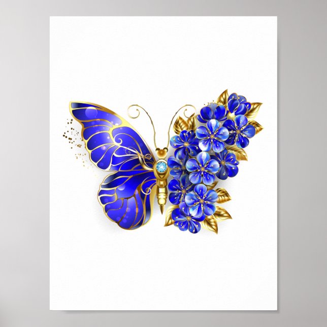 Blume Sapphire Butterfly Poster (Vorne)
