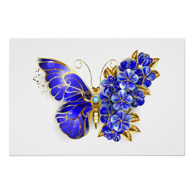 Blume Sapphire Butterfly Poster (Vorderseite)
