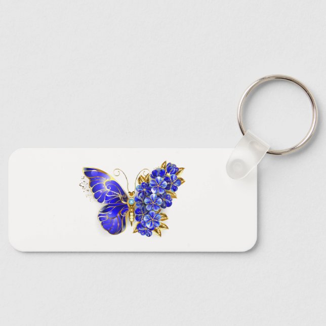 Blume Sapphire Butterfly Schlüsselanhänger (Vorderseite)