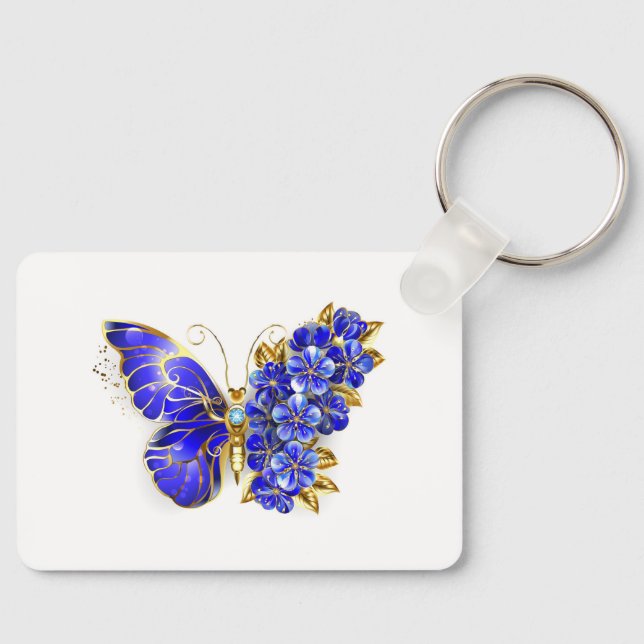 Blume Sapphire Butterfly Schlüsselanhänger (Vorderseite)
