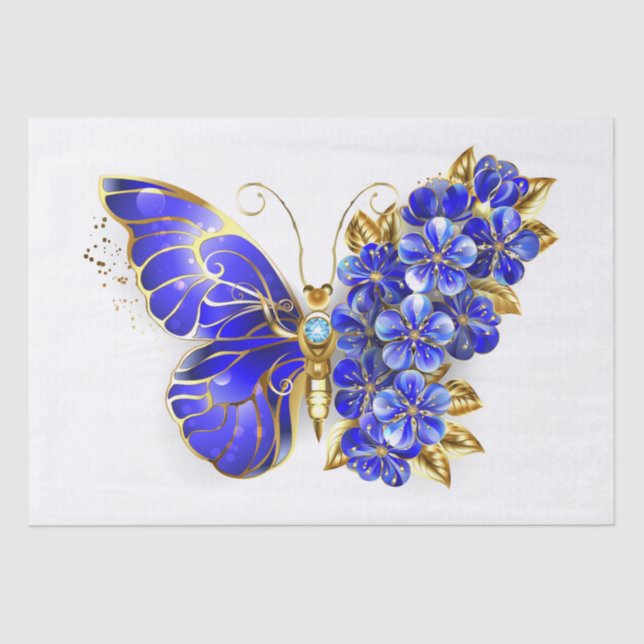 Blume Sapphire Butterfly Seidenpapier (Vorderseite)