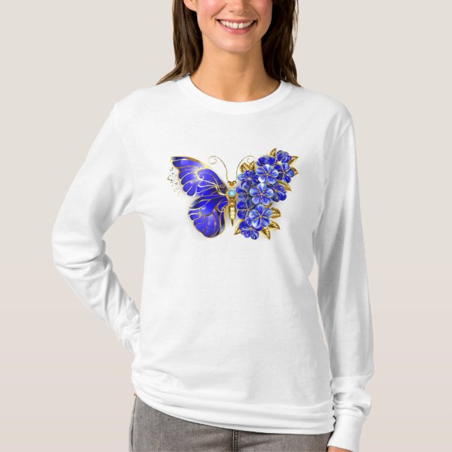 Blume Sapphire Butterfly T-Shirt (Vorderseite)
