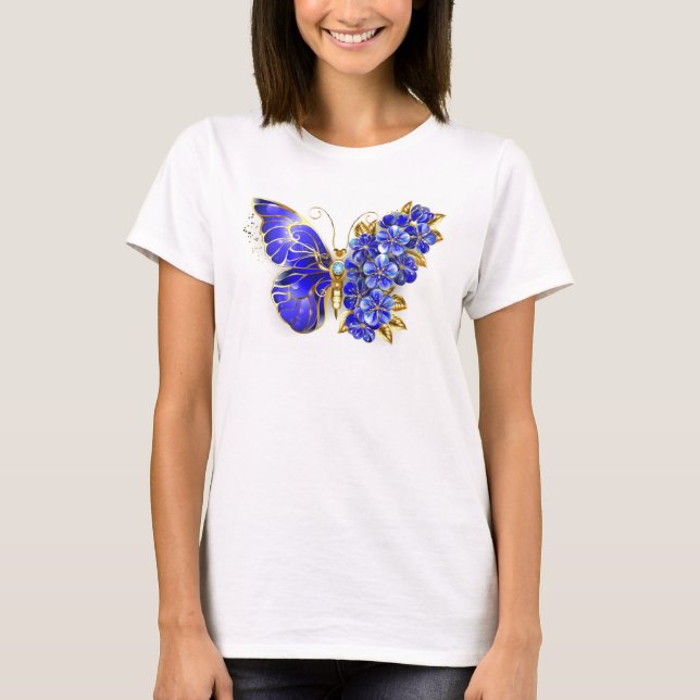 Blume Sapphire Butterfly T-Shirt (Vorderseite)
