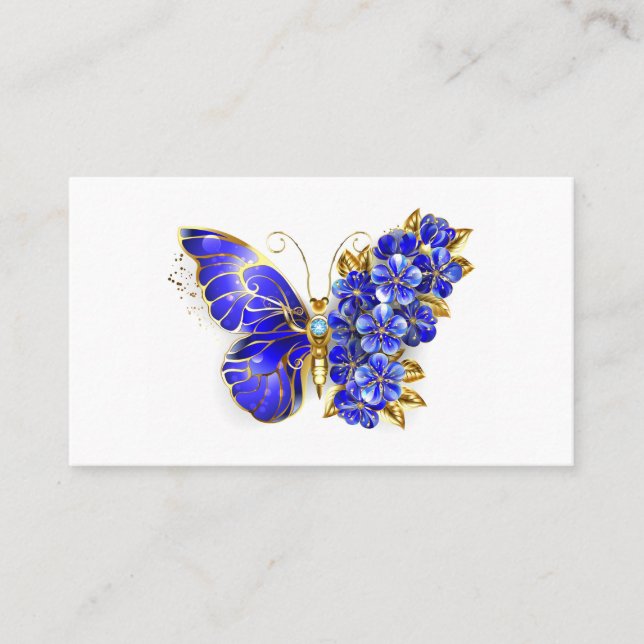 Blume Sapphire Butterfly Telefonnummerkarte (Vorderseite)