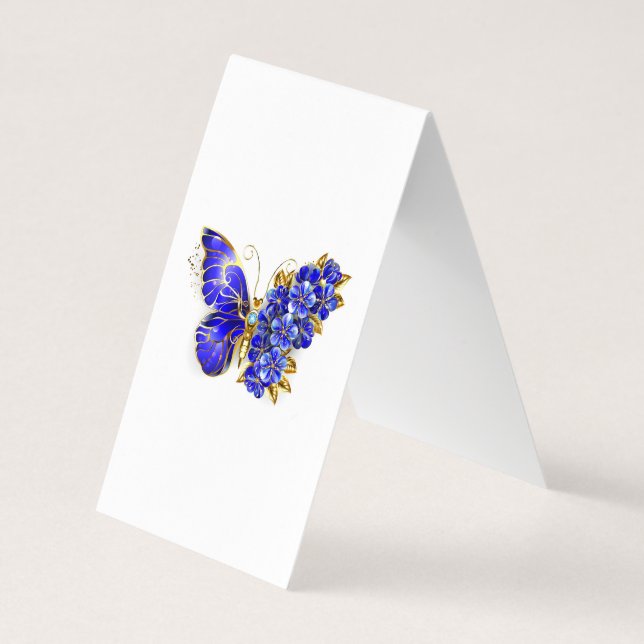 Blume Sapphire Butterfly Visitenkarten (Rückseite)
