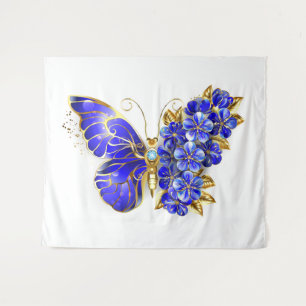 Blume Sapphire Butterfly Wandteppich
