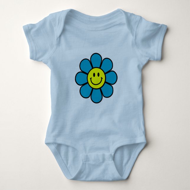 Blume Säugling Strampler (blau) (Vorderseite)