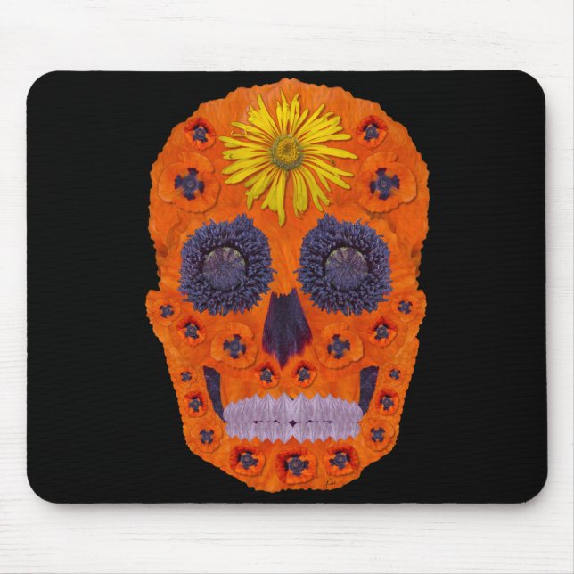 Blume Schädel 1 Mousepad (Vorne)