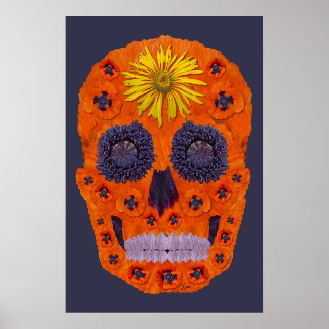 Blume Schädel 1 Poster (Vorne)