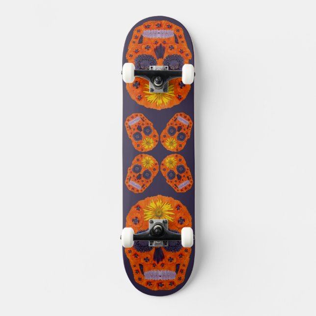 Blume Schädel 1 Skateboard (Vorderseite)