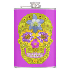 Blume Schädel 3 Flachmann