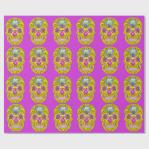 Blume Schädel 3 Geschenkpapier