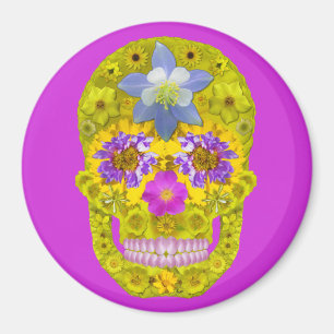 Blume Schädel 3 Magnet