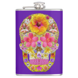 Blume Schädel 4 - tropisch Flachmann