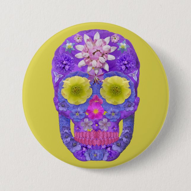 Blume Schädel 5 Button (Vorderseite)