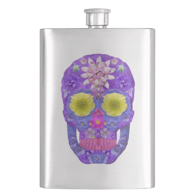 Blume Schädel 5 Flachmann (Vorderseite)