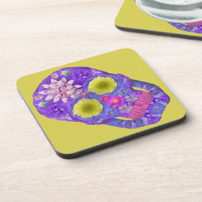 Blume Schädel 5 Getränkeuntersetzer (Linke Seite)