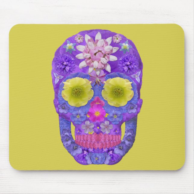 Blume Schädel 5 Mousepad (Vorne)