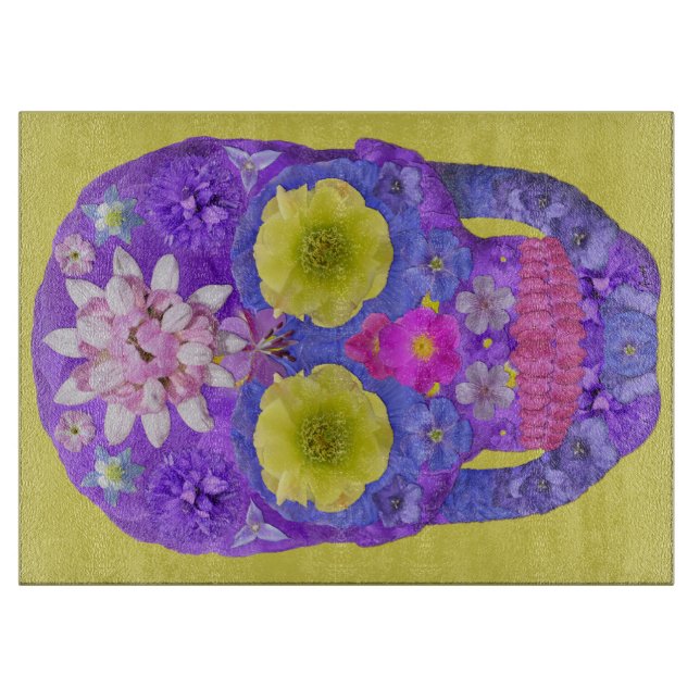 Blume Schädel 5 Schneidebrett (Vorderseite)