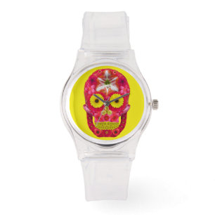 Blume Schädel 6 Armbanduhr