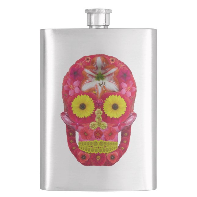 Blume Schädel 6 Flachmann (Vorderseite)