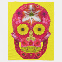 Blume Schädel 6 Fleecedecke