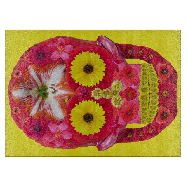 Blume Schädel 6 Schneidebrett (Vorderseite)