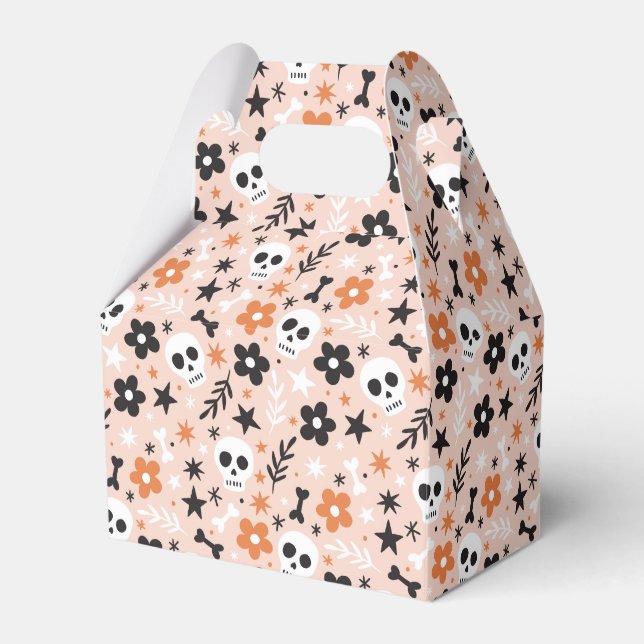 Blume Schädelmuster Geschenkschachtel (Vorderseite)