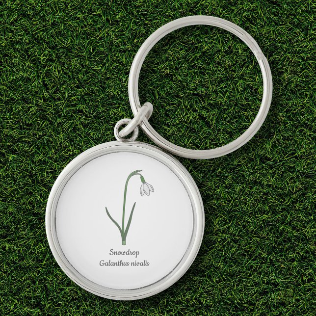 Blume Schlüsselanhänger (Botanical Snowdrop Flower Keychain)