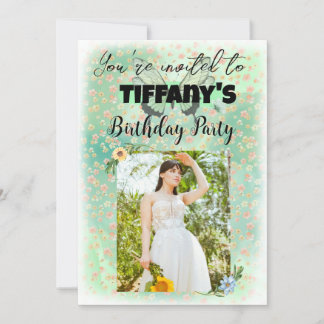 Blume & Schmetterling Einladung zum Geburtstag