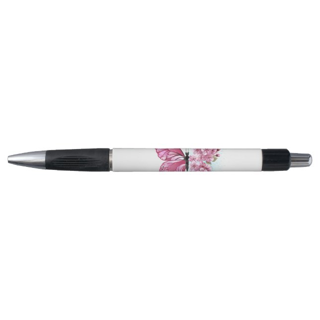 Blume Schmetterling mit rosa Sakura Kugelschreiber (Vorderseite)