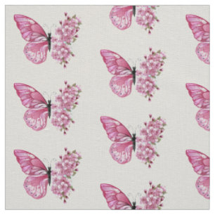 Blume Schmetterling mit rosa Sakura Stoff