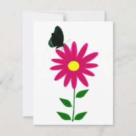 Blume-Schmetterlingsflatterkarte Mitteilungskarte