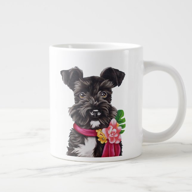 Blume Schnauzer Jumbo-Tasse (Rechts)