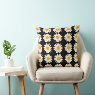 Blume Schwarz 20x20 Kopfkissen Kissen