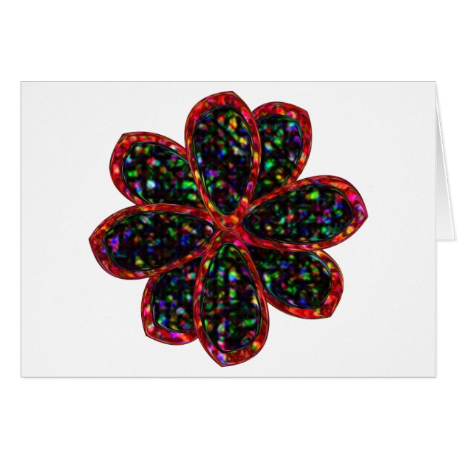 Blume Schwarz/Rot Glitzer (Vorderseite (Horizontal))