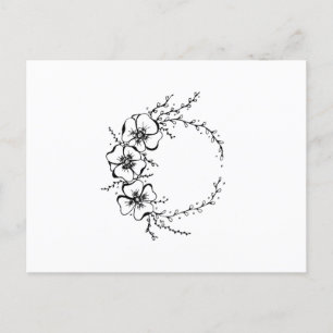 Blume Schwarzweiß Postkarte