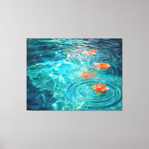 Blume schwimmen im Wasser Leinwanddruck