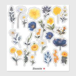 Blume Scrapbook Wasserfarbe Aufkleber