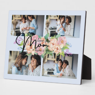 Blume Script-Liebe Mama 4 FotoCollage Fotoplatte