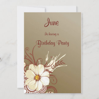 Blume Scroll Happy Birthday Einladung